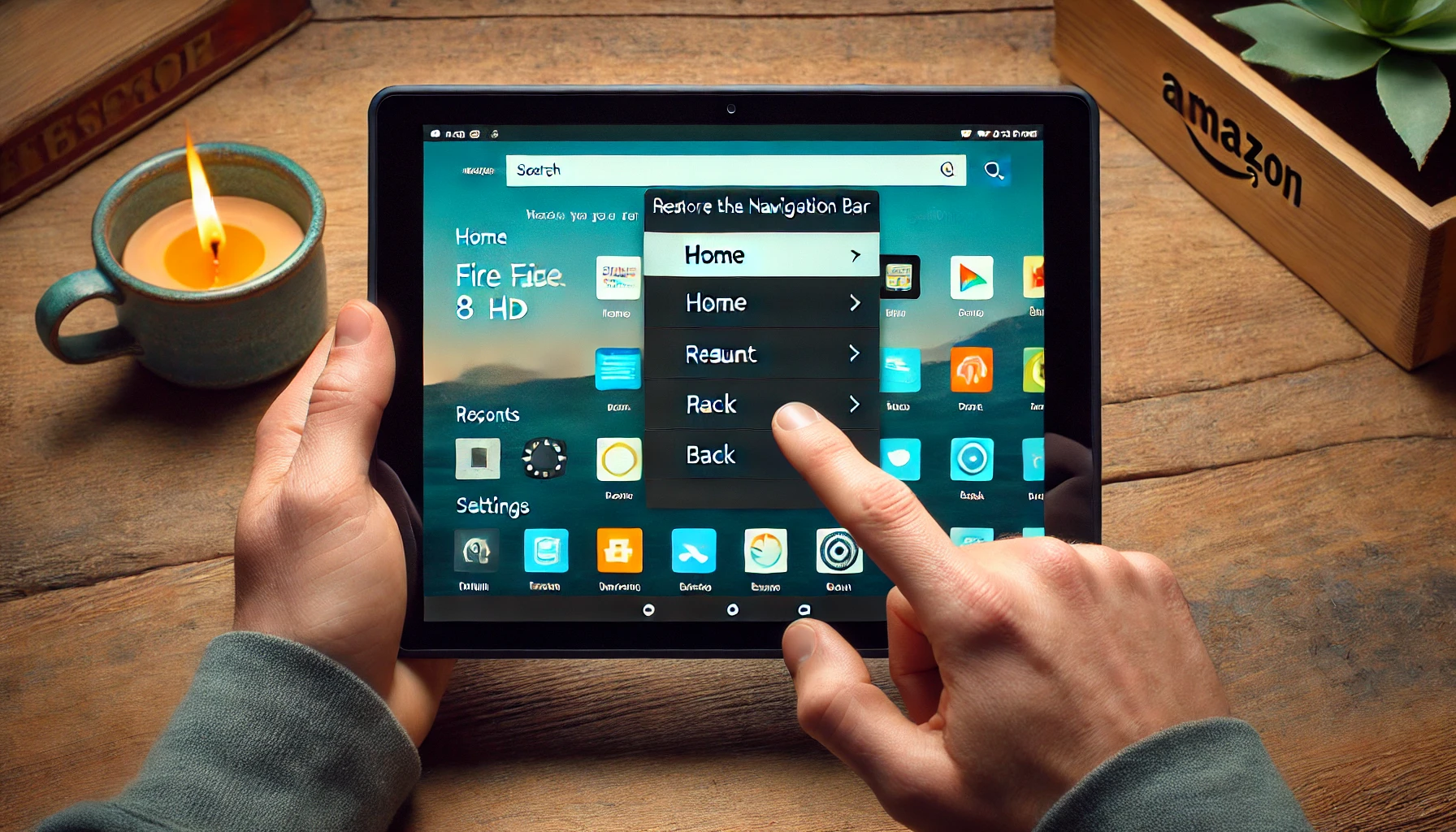 Missing Navigation Bar (Recent/Home/Back) on Amazon Fire Tablet 8 HD
